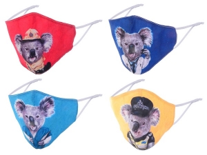Maskit Aussie Art Reusable Masks - Australian Koalas in Uniform
